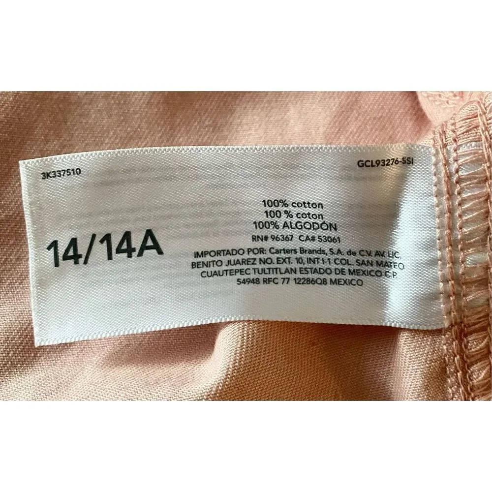 Oshkosh Pink Denim Jacket with lace yoke, Sz:14 NWT